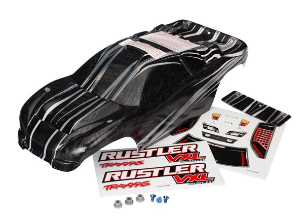 Traxxas 3719 BODY RUSTLER VXL PRGRPX W/ WNG