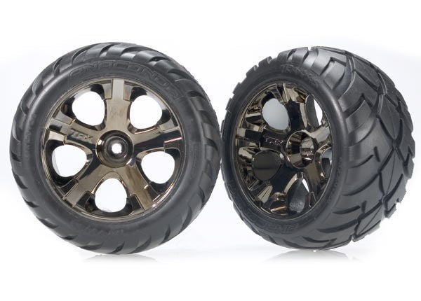 Traxxas 3776A - Tires & Wheels Assembled Glued (All-Star Black Chrome