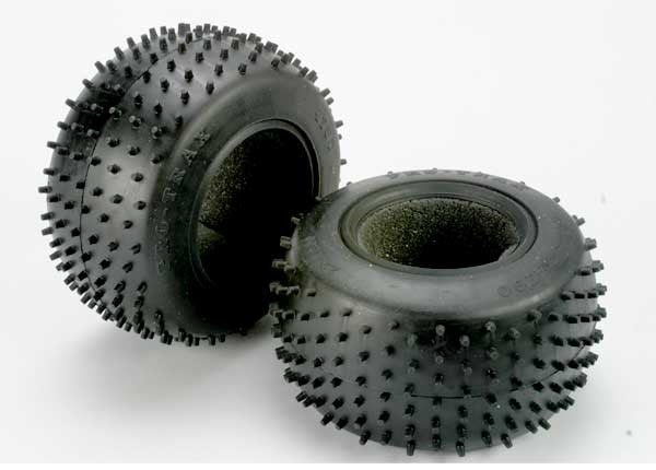 Traxxas 4790R - Tires Pro-Trax spiked 2.2" (soft-compound)(rear) (2)/ foam inserts (2)