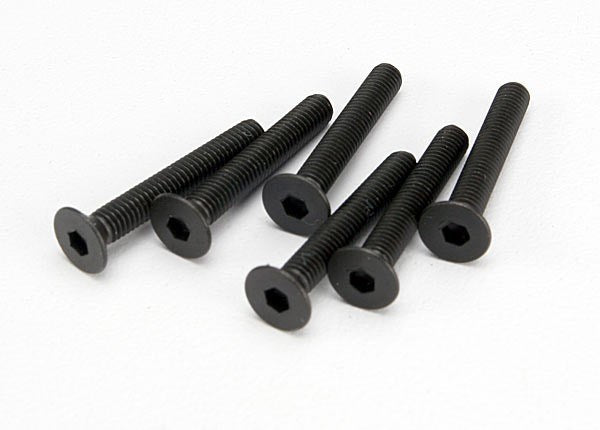 Traxxas 4857 - Screw 3x20 countersunk machine (hex drive) (6) (8827759657197)