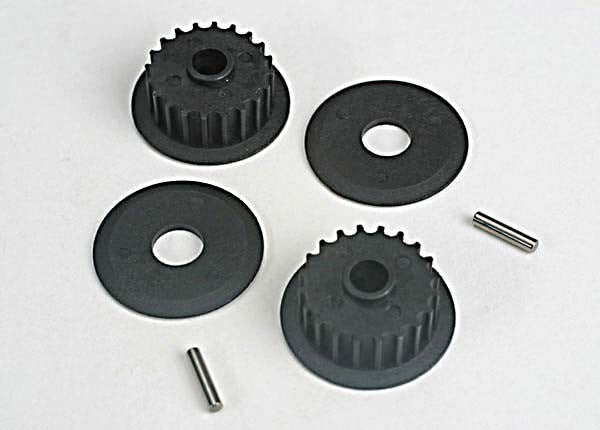 Traxxas 4895 - Pulleys 20-groove (middle) (2)/ flanges (2) axle pins (2)