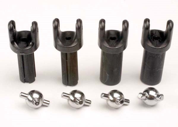 Traxxas 4949X - Half shafts short (heavy duty) (external-splined (2) & internal-splined (2))/ metal u-joints (4) (8827969569005)