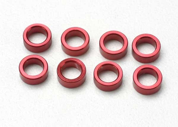 Traxxas 5133 - Spacer pushrod (aluminum red) (use with 5318 or 5318X pushrod and 5358 progressive 2 rockers) (8)