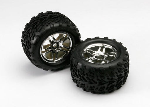 Traxxas 5174R - Tires & Wheels Assembled Glued (Ss (Split Spoke) Chro (8827970715885)