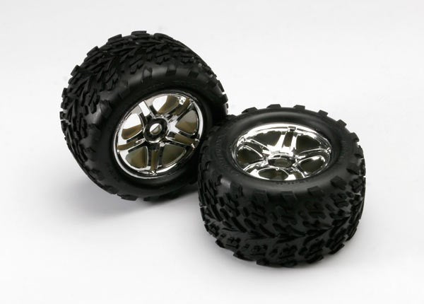 Traxxas 5174R - Tires & Wheels Assembled Glued (Ss (Split Spoke) Chro (8827970715885)