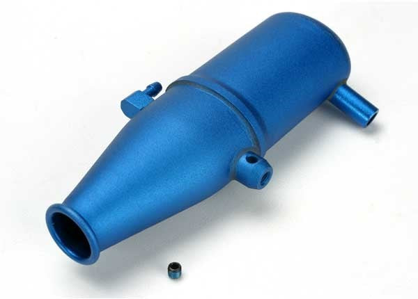 Traxxas 5342 - Tuned Pipe Aluminum Blue-Anodized (Dual Chamber With Pressure Fitting)/ 4Mm Gs