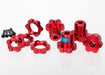 Traxxas 5353R - Wheel hubs splined 17mm (red-anodized) (4)/ wheel nuts splined 17mm (red-anodized) (4)/ screw pins 4x13mm (with threadlock) (4) (8827972714733)