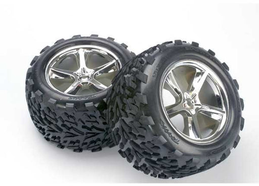 Traxxas 5374 - Tires & Wheels Assembled Glued (Gemini Chrome Wheels (8827887943917)