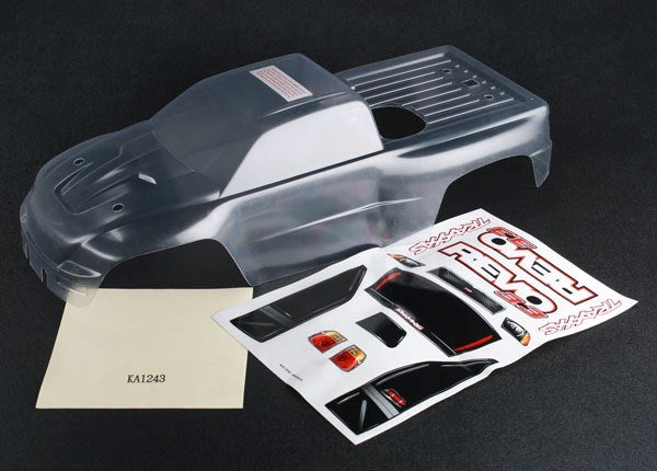 Traxxas 5387 - Body Revo 3.3 (clear requires painting)/ window lights grille decal sheet (8827904229613)