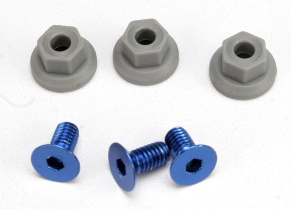 Traxxas 5512 - Wing mounting hardware (4x8mmCCS (aluminum)(3)/ 4x7mm flanged NL (3) (8827936735469)