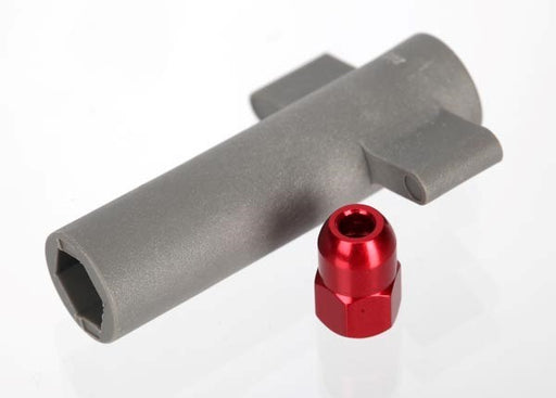 Traxxas 5526R - Antenna crimp nut aluminum (red-anodized)/ antenna nut tool (8827973632237)