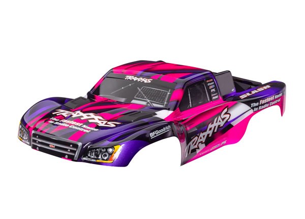 Traxxas 5851-PINK BODY SLASH 2WD PINK/PRPL CLIPLESS (8828024422637)