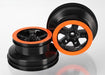 Traxxas 5870X - Wheels SCT Black Orange Beadlock Style Dual Profile (2.2" outer 3.0" inner) (2WD front) (2) (769266188337)