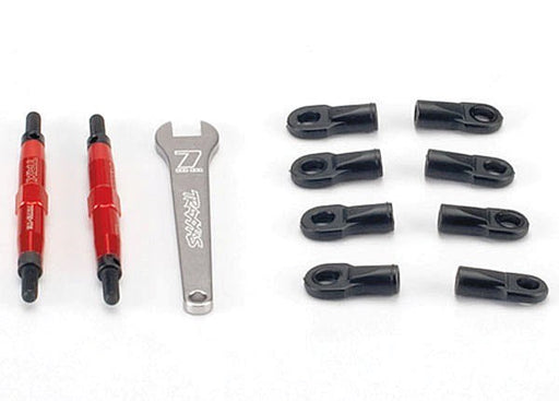 Traxxas 5938R - Toe links Slayer (Tubes 7075-T6 aluminum red) (74mm fits front or rear) (2)/ rod ends rear (4)/ rod ends front (4)/ wrench (1) - Hobby City NZ