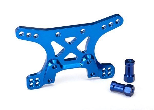 Traxxas 6440 - Shock tower front 7075-T6 aluminum (blue-anodized) - Hobby City NZ