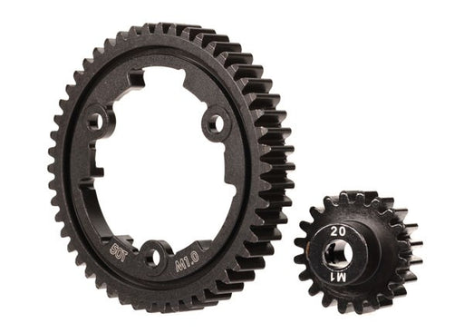 zTraxxas 6450 Spur gear 50-tooth steel (wide-face)/ gear 20-T pinion (1.0 metric pitch) (fits 5mm shaft)/ set screw (8828009644269)