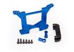 Traxxas 6738X Shock tower rear 7075-T6 aluminum (blue-anodized) (1)/ body mount bracket (1) (7637925134573)