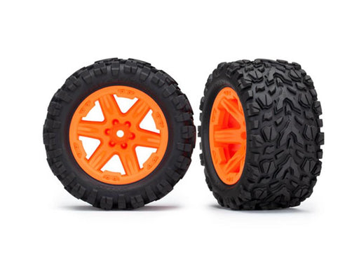 Traxxas 6774A - 2.8' RXT orange wheels Talon Extreme tires (2) (8120406769901)