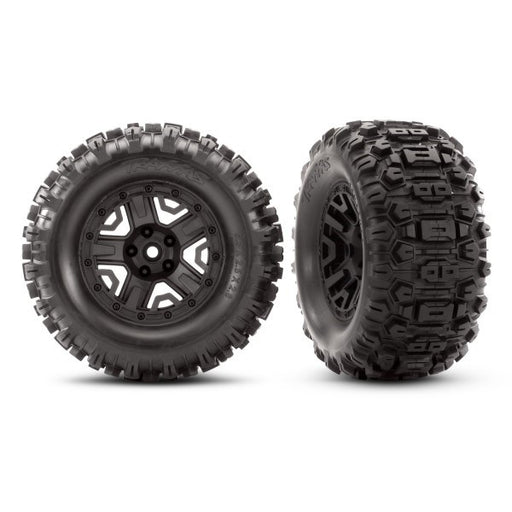 Traxxas 6792 - Sledgehammer tires & black 2.8" wheels assembled (2) (8120450810093)