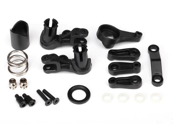 Traxxas 6845X - Steering Bellcranks/ Servo Saver/ Servo Saver Spring/ Servo spring retainer/servo horn steering (769273430065)