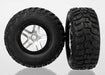 Traxxas 6874 - Tires & wheels assembled glued SCT chrome black beadlock wheels (2) (4WD f/r 2WD r) (8827953512685)