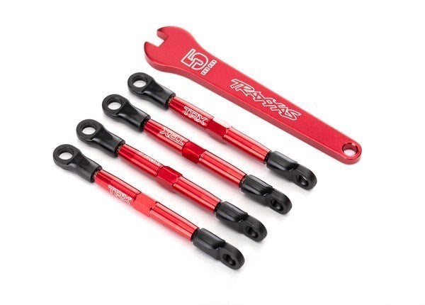 Traxxas 7038X - Toe Links Aluminum (Red-Anodized) (4) (Assembled With (8827977531629)