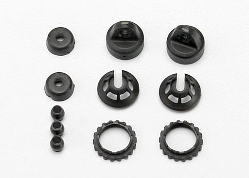 Traxxas 7065 - Caps and spring retainers GTR shock (upper cap (2)/ hollow balls (4)/ bottom cap (2)/ upper retainer (2)/ lower retainer (2) (8827957379309)