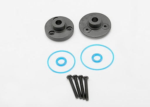 Traxxas 7080 - Cover plates differential (front or rear)/ gaskets (2)/ o-rings (2)/ 2x14mm BCS (3) (8827957674221)