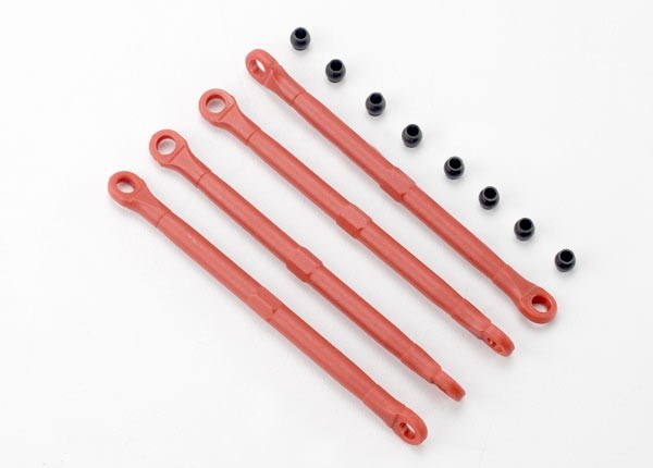 Traxxas 7138 - Toe link front & rear (molded composite) (red) (4)/ hollow balls (8)