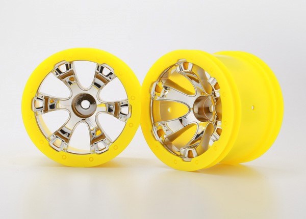 Traxxas 7275 - Wheels Geode 2.2" (chrome yellow beadlock style) (12mm hex) (2) (8827959673069)