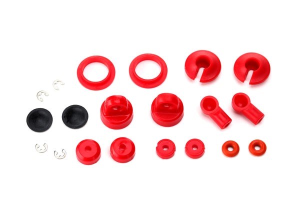 Traxxas 7662 - Rebuild kit oil-filled shocks (o-ring bladder piston shaft guide E-clips shock cap shock rod end) renews 2 shocks (769135902769)