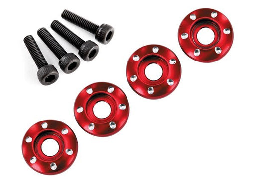 Traxxas 7668R - Wheel Nut Washer Machined Aluminum Red / 3X12Mm Cs (4) (769283686449)