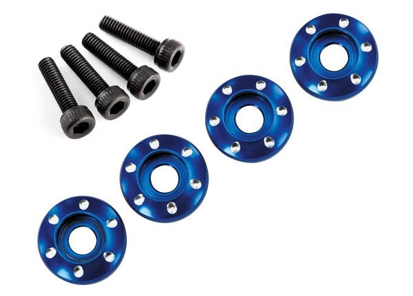 Traxxas 7668 - Wheel Nut Washer Machined Aluminum Blue / 3X12Mm Cs (4) (769136001073)