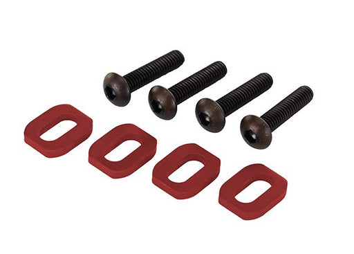 Traxxas 7759R - Washers motor mount aluminum (red-anodized) (4)/ 4x18mm BCS (4) (8827979399405)