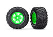 Traxxas 7772G X-Maxx green wheels Maxx AT tires (2) (7637915074797)