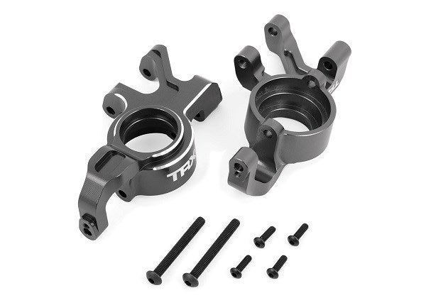 Traxxas 7836 Steering blocks 6061-T6 aluminum (gray-anodized) (8264975352045)