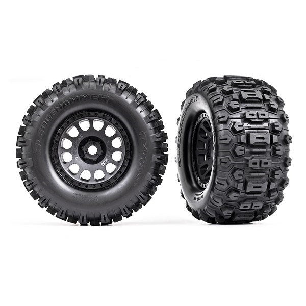 Traxxas 7876 - Tires & wheels assembled glued (XRT Race wheels Sledgehammer tires foam inserts)