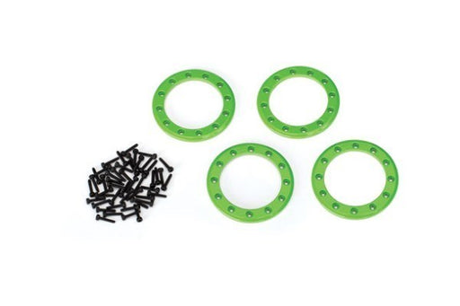 Traxxas 8169G - Beadlock Rings Green (1.9') (Aluminum) (4)/ 2X10 Cs (48) (789138407473)
