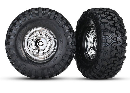 Traxxas 8177 - Tires And Wheels Glued 1.9' Chrome Wheels (2) (789138800689)