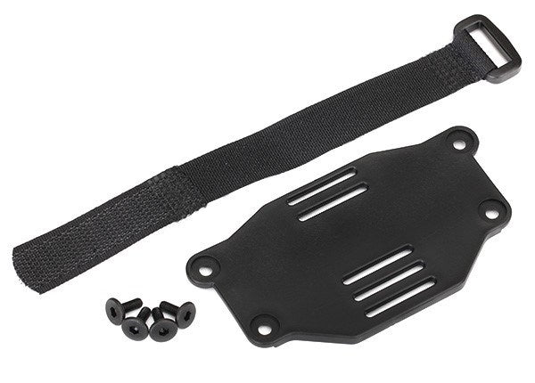 Traxxas 8223 - Battery plate/ battery strap/ 3x8 flathead screws (4) (requires #8072 inner fenders)