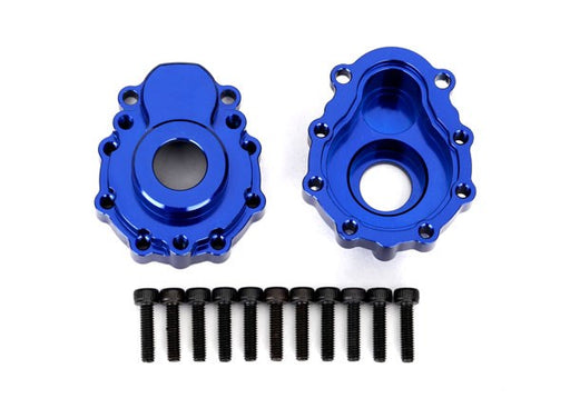 Traxxas 8251X Portal housings outer 6061-T6 aluminum (blue-anodized) (2)/ 2.5x10 CS (12) (8827996897517)