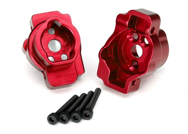 Traxxas 8256R Portal drive axle mount rear red-anodized aluminum (8827997651181)