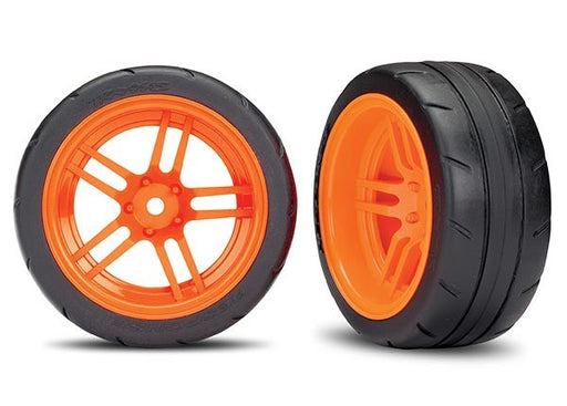 Traxxas 8374A - Split-Spoke Orange Wheels 1.9' Response Tires (Extra Wide Rear) (2) (789140766769)