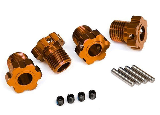 Traxxas 8654A - Wheel hubs splined 17mm (orange-anodized) (4)/ 4x5 GS (4)/ 3x14mm pin (4) (7654682919149)