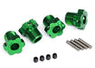 Traxxas 8654G - Wheel Hubs Splined 17Mm (Green-Anodized) (4)/ 4X5 Gs (4) 3X14Mm Pin (4) (789120942129)