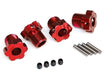 Traxxas 8654R - Wheel Hubs Splined 17Mm (Red-Anodized) (4)/ 4X5 Gs (4) 3X14Mm Pin (4) (789120974897)