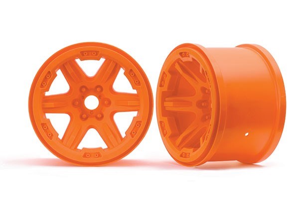 Traxxas 8671A - Wheels 3.8' (Orange) (2) (17Mm Splined) (789121007665)