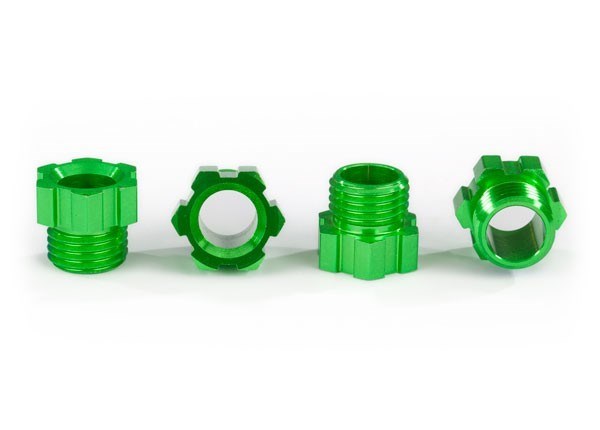 Traxxas 8886G - Stub axle nut aluminum (green-anodized) (4)