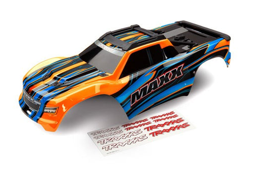 Traxxas 8911T Body Maxx orange (painted)/ decal sheet (8137533194477)