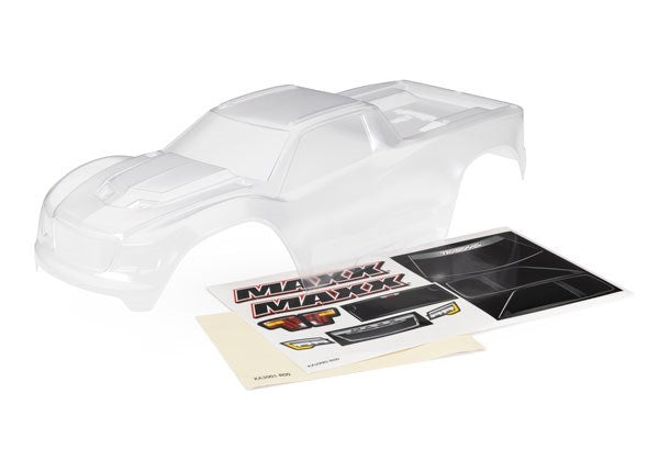 Traxxas 8918 - Body Maxx (clear requires painting)/ window masks/ decal sheet (fits Maxx with extended chassis (352mm wheelbase)) (7999713968365)